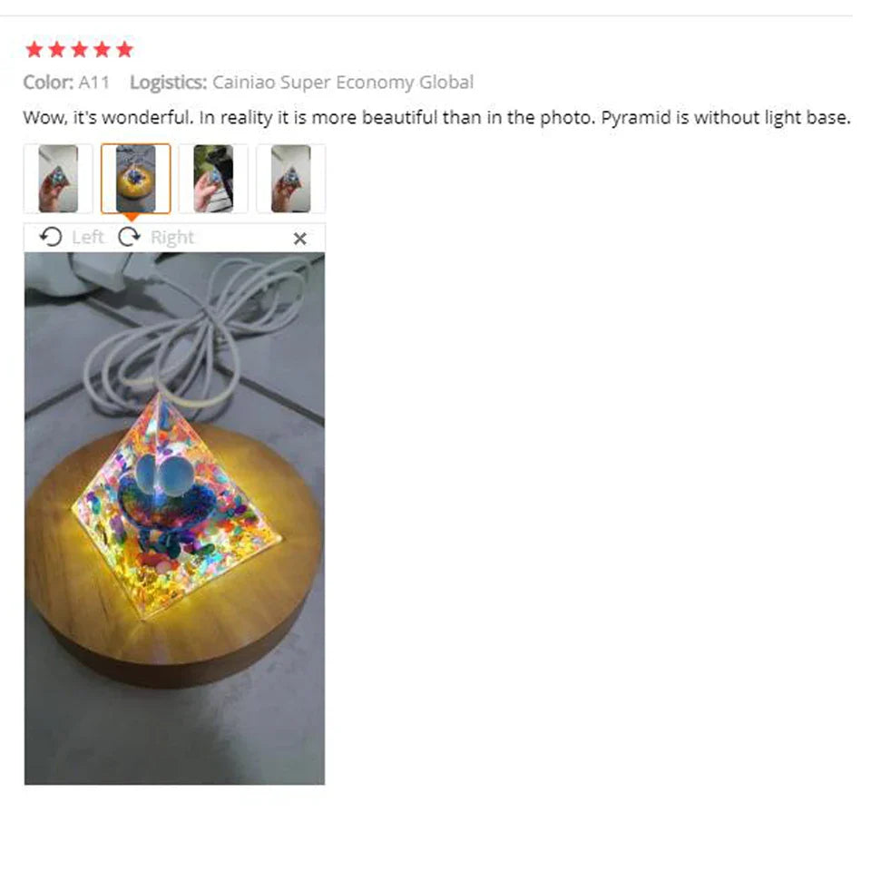 Amethyst Peridot Orgone Pyramid - Energy Generator Crystal Reiki Chakra Orgonite Meditation Tool
