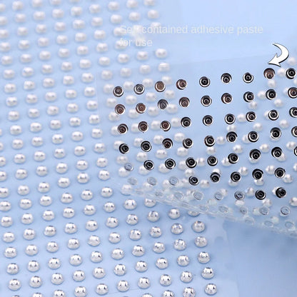Mix 2mm/3mm/4mm Hair Pearls – Self-Adhesive Stickers for Hair, Face, Makeup, Nails & DIY Crafts