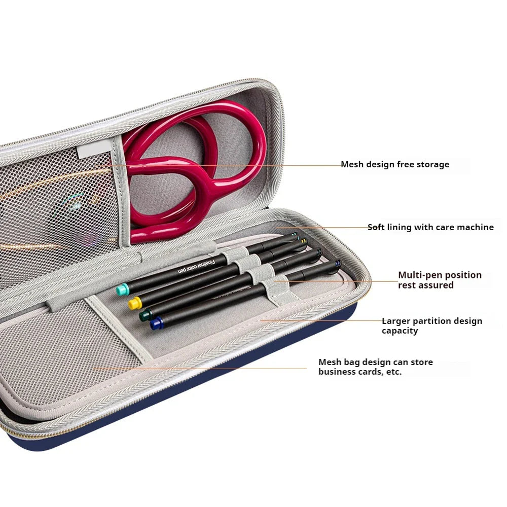 3M Littmann Classic III Stethoscope Case – Hard EVA Portable Storage Box with Mesh Pockets