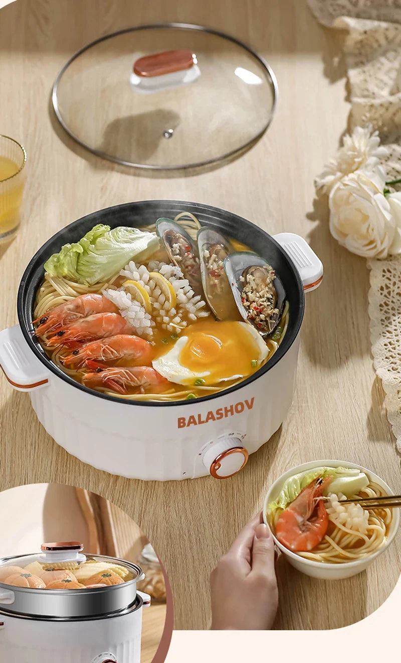 Electric Multi-Cooker Hot Pot – Double Layer Soup & Frying Cooker for Dormitory/Home with EU/US Plug