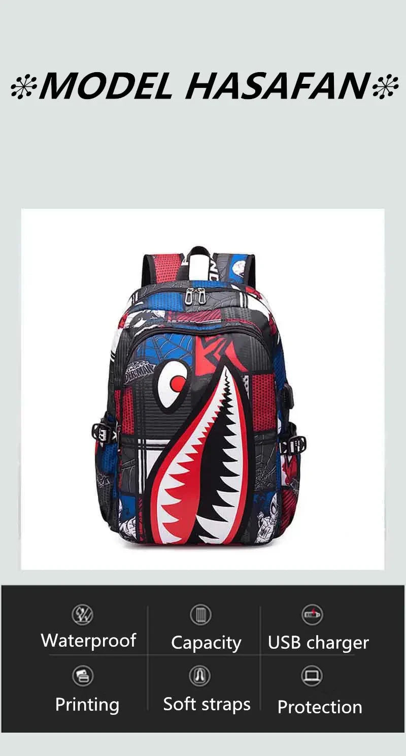 Anti-Theft Waterproof Backpack — Unisex Fabric Rucksack Travel Bag for School & Students