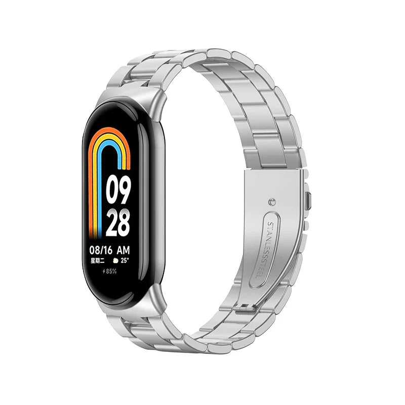 Metal Strap for Xiaomi Mi Band 8 & 9 – Screwless Stainless Steel Bracelet Wristband