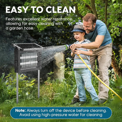 Solar Bug Zapper Outdoor 4500V Mosquito Killer Lamp – Waterproof Electric Fly Trap with Solar Panel Sensor for Garden, Patio & Camping Pest Control Device