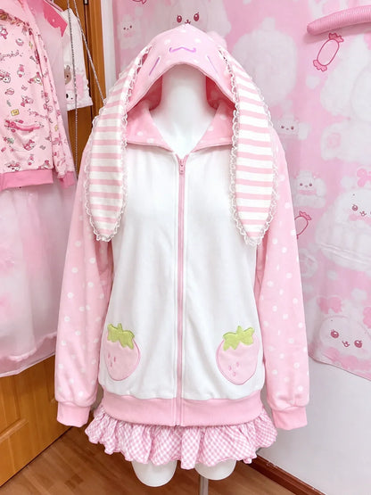 Cute Printed Cardigan - Y2K Fairy Grunge Ruffle Patchwork Harajuku Outerwear