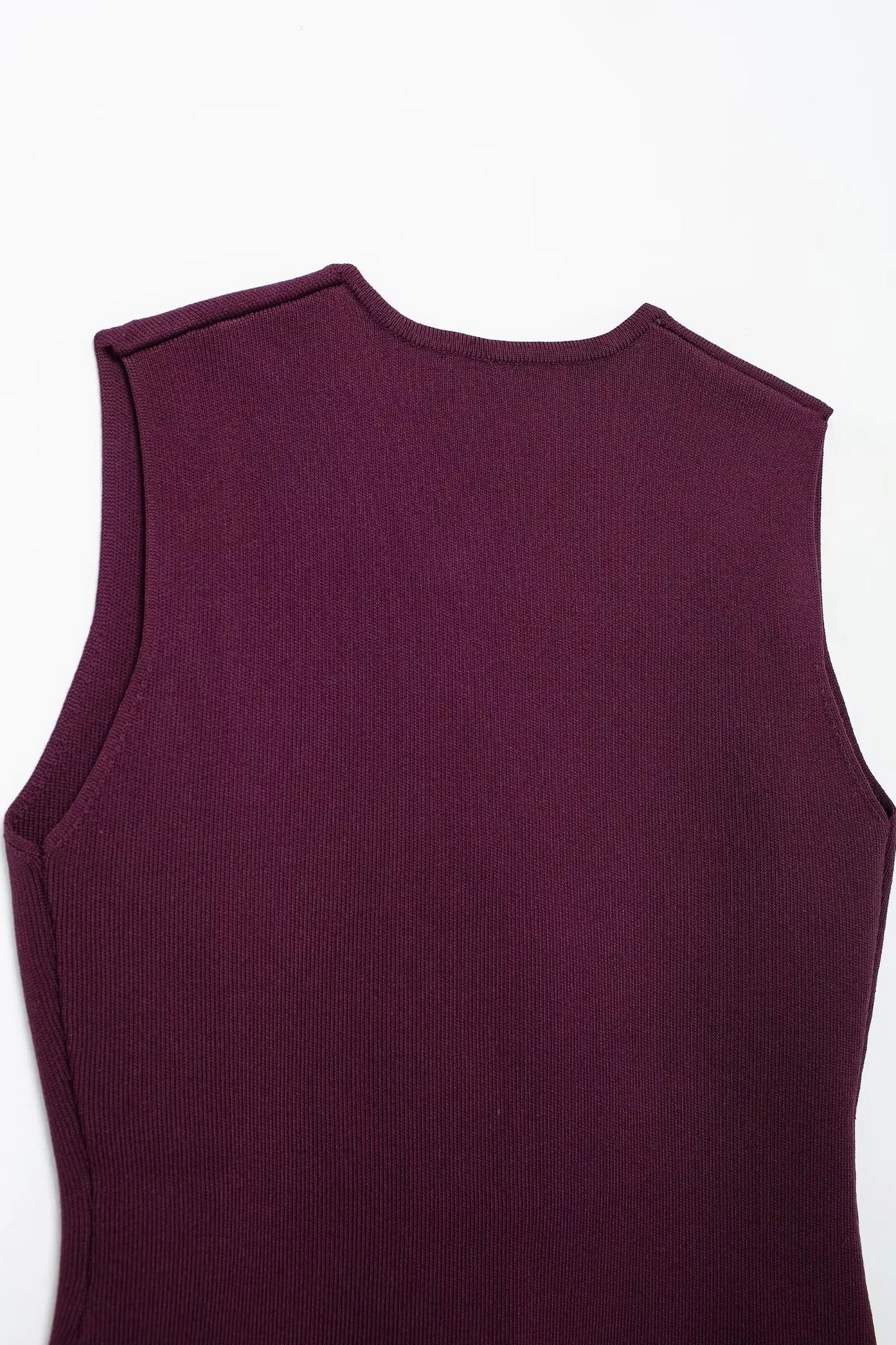 TRAFZA 2025 Women’s Wine Red Skirt Set – Knitted V-Neck Vest with High Waist Zipper Patchwork Long Skirt