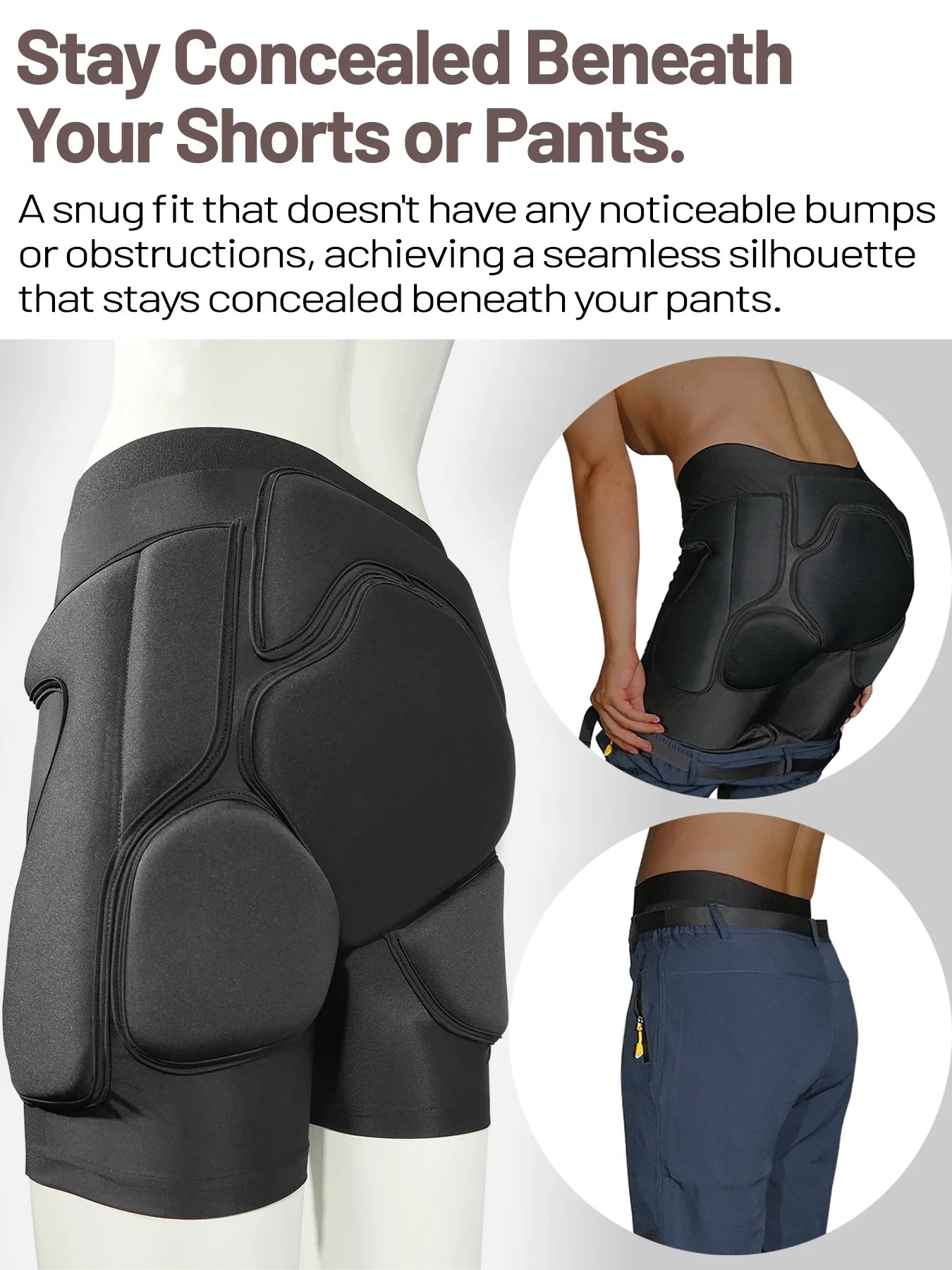 AVIVOR Protective Padded Shorts for Snowboarding, Skating & Skiing – Full Hip, Butt & Tailbone Protection