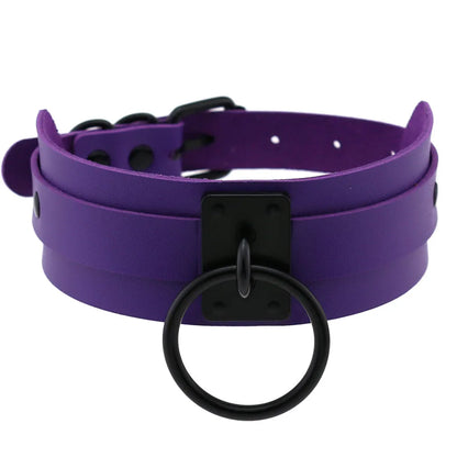 Punk Black O-Ring Leather Choker Necklace for Women – Gothic Emo Harajuku Rock Jewelry