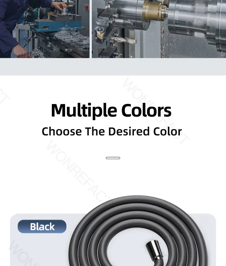 Bathroom Silicone Shower Hose — Flexible, Anti-Kink, Explosion-Proof High-Toughness Shower Tube