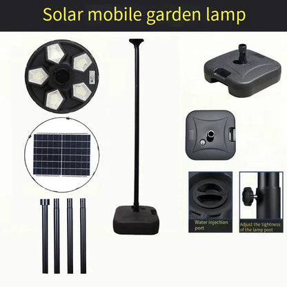Solar Lamp Post Light - 78-Inch Outdoor Garden Pole Lamp with Removable Head and IP67 Waterproof Design