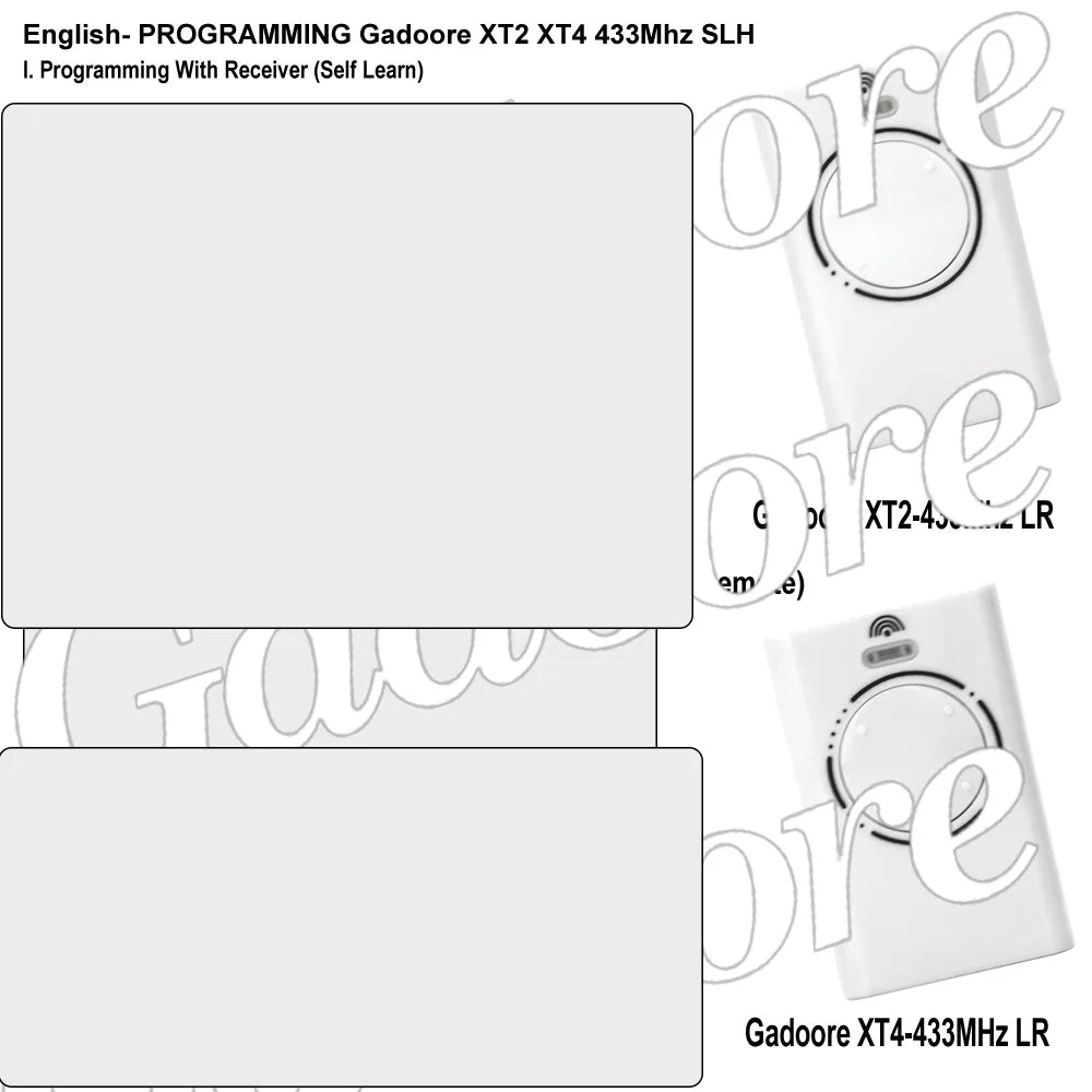 Gadoore XT2 XT4 433MHz SLH LR Garage Door & Gate Remote | Compatible with XT2/XT4 SLH & SLH LR