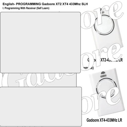 Gadoore XT2 XT4 433MHz SLH LR Garage Door & Gate Remote | Compatible with XT2/XT4 SLH & SLH LR