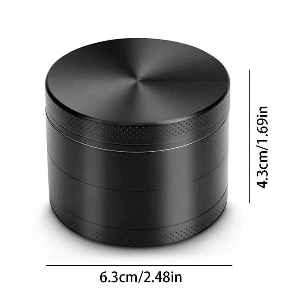 Mini 4-Layer Metal Herb Grinder — 63mm Zinc Alloy Tobacco & Dry Herb Crusher for Smoking Accessories