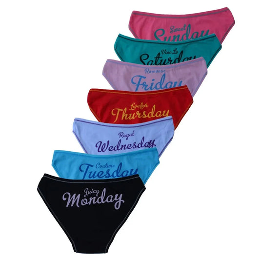 Women's Cotton Panties - 7 Pack Sexy Everyday Briefs & Knickers, M/L/XL Lingerie Set