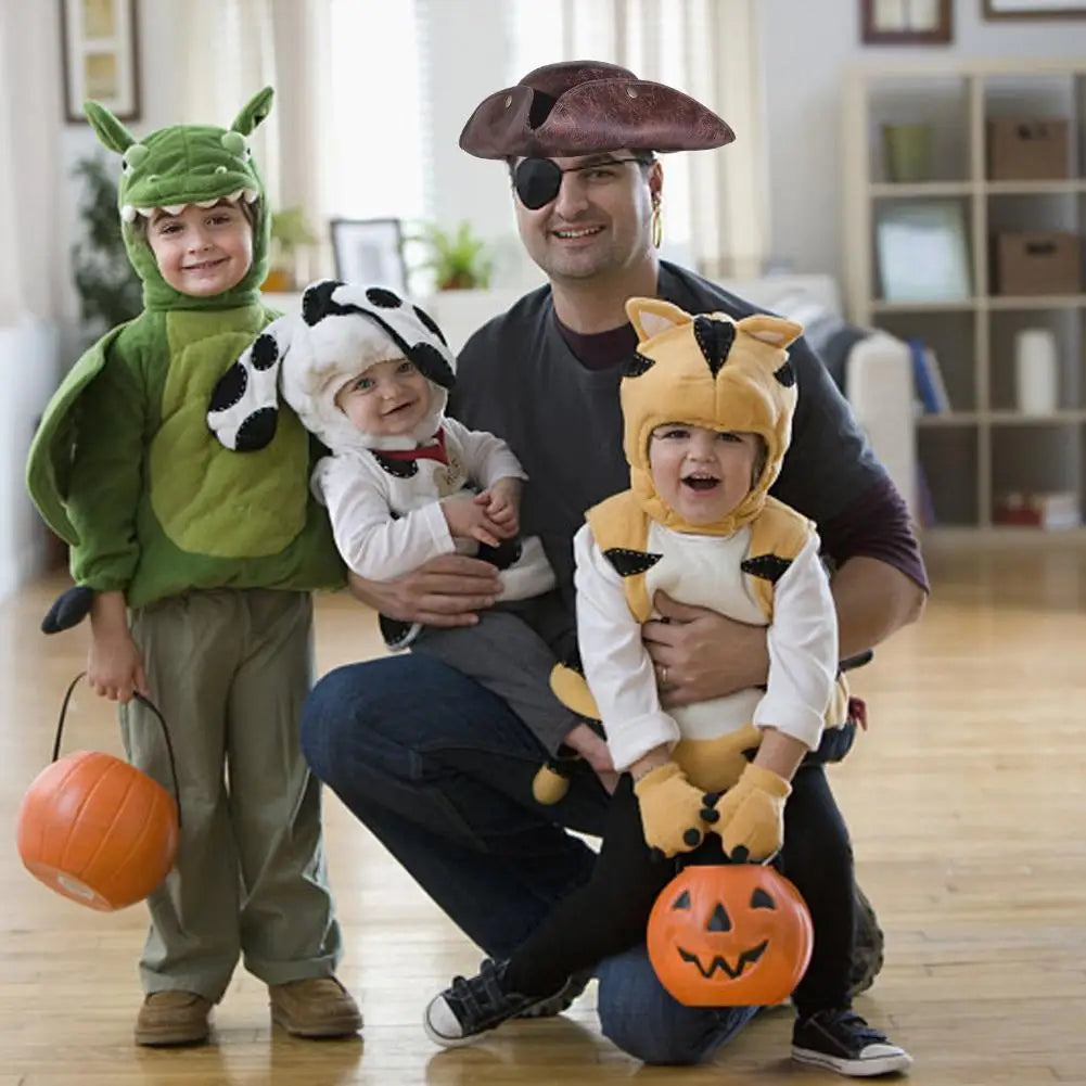 Brown Faux Leather Triangle Pirate Hat – Adult Cosplay Costume Accessory