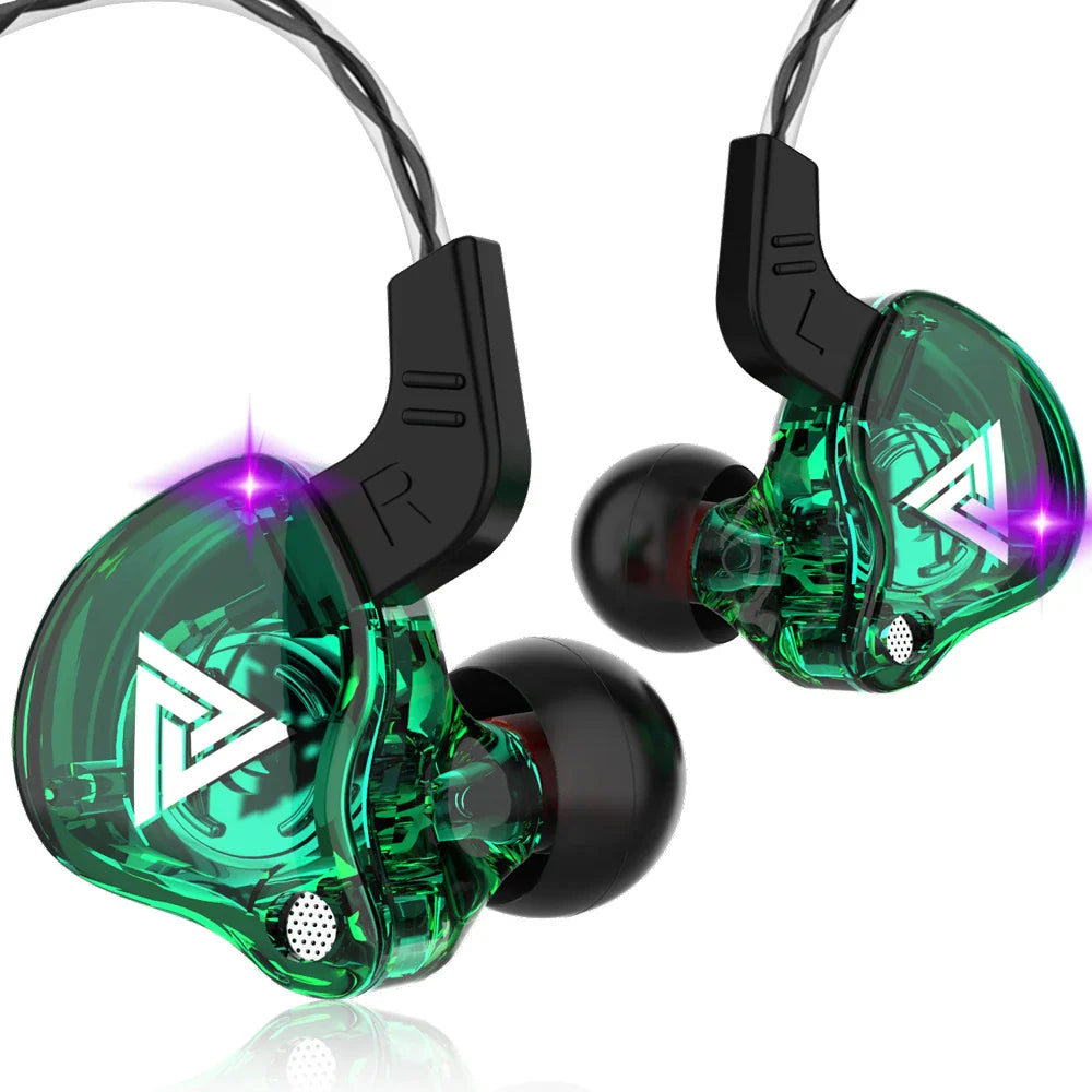 QKZ AK6 In-Ear Earphones - 6 Dynamic Drivers, Stereo Headphones with Mic, Sports HIFI Subwoofer Monitor Earbuds
