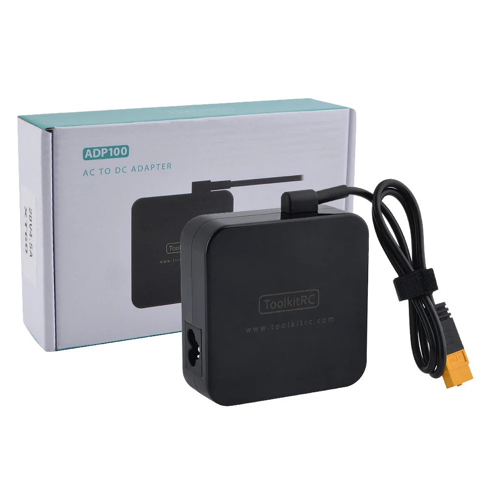 ToolkitRC M7 200W 10A DC Charger/Discharger — ADP100 Adapter for 1-6S LiPo, LiHV & LiFe Lion RC Batteries (EU/US)
