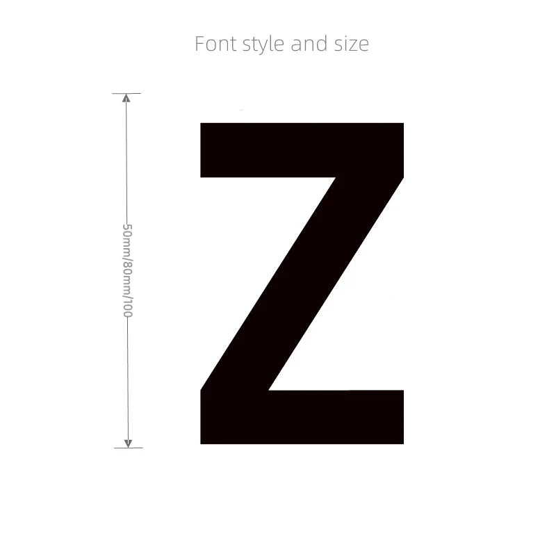 3D Mirror Acrylic Alphabet Wall Stickers – Black English Letters & Numbers for Personalized Door & Room Decor