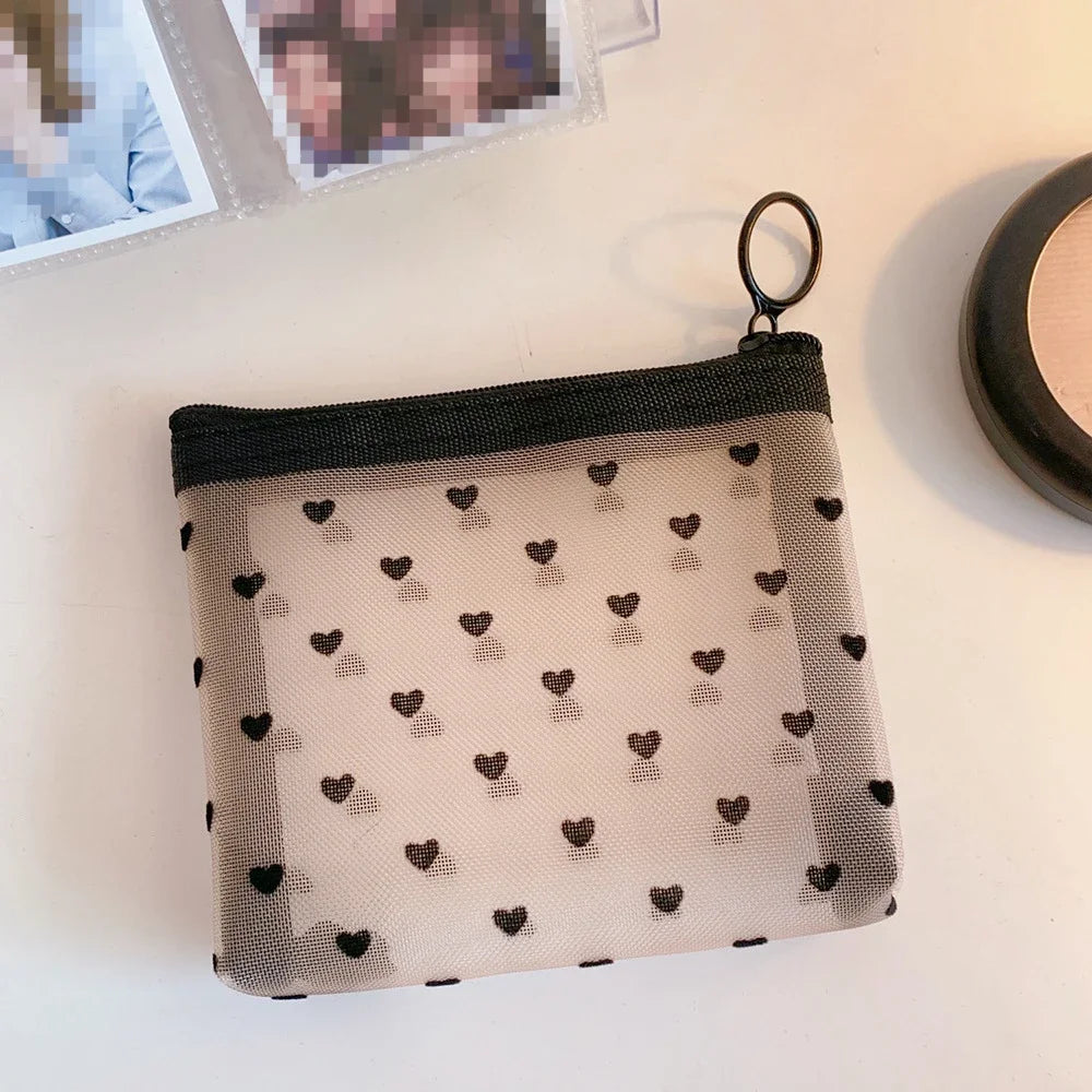 Female Makeup Pouch – Portable Small & Large Mesh Cosmetic Bag, Toiletry Beauty Case, Travel Makeup Organizer Storage Bag