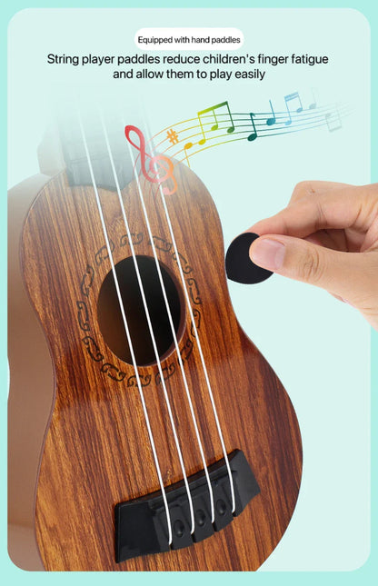 35cm Children’s Toy Guitar – Playable Beginner Instrument with Paddles, Simulated Ukulele Music Toy