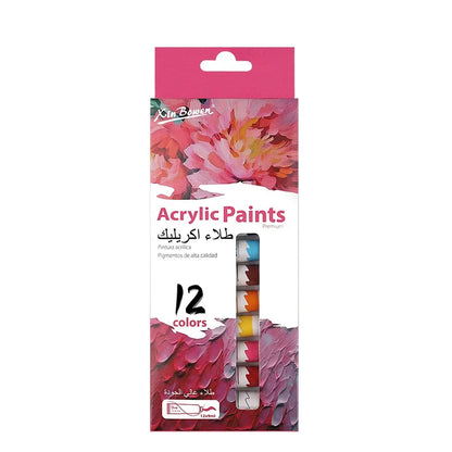 12-Color Acrylic Paint Set - 9ml Waterproof Art Supplies for Beginners, Canvas Painting, DIY Crafts & Creative Projects