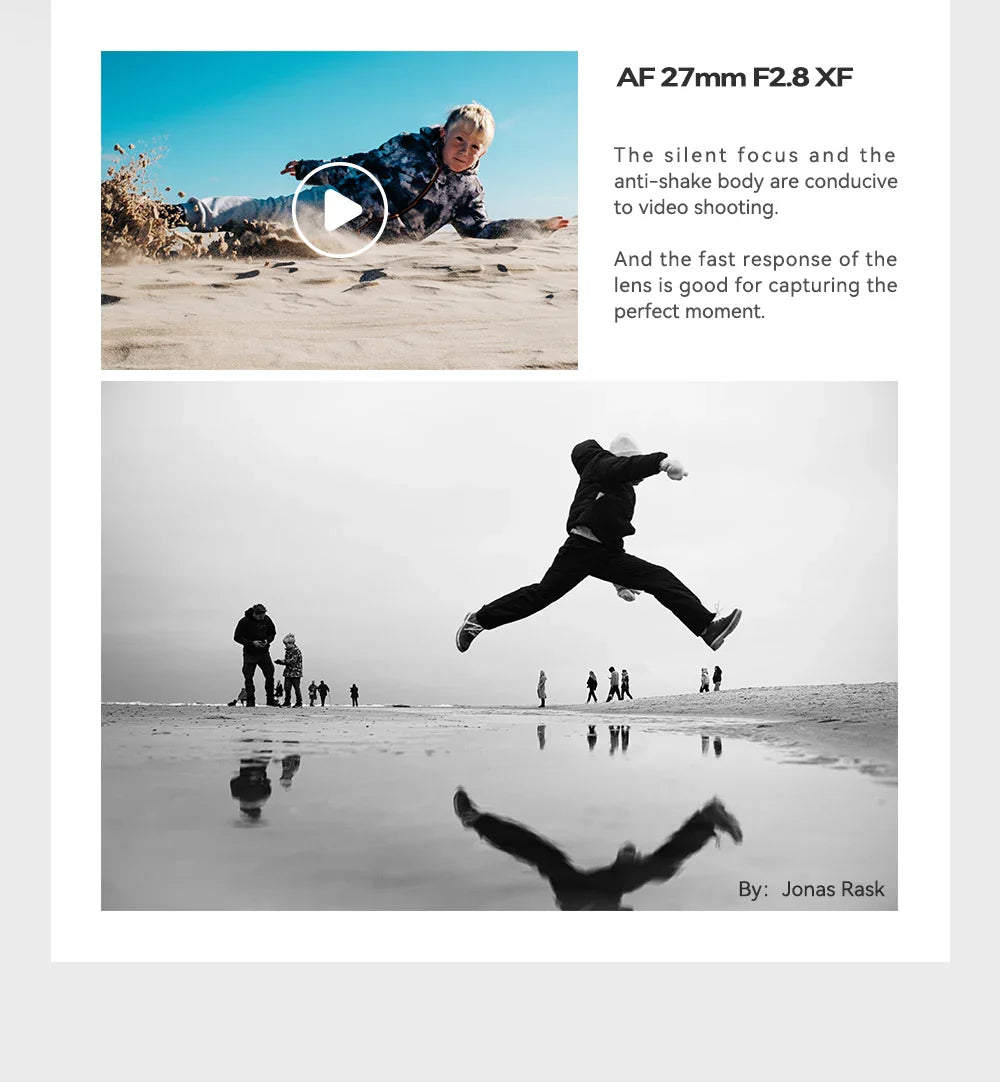 TTArtisan Auto Focus 27mm F2.8 Lens — APS-C STM for Fuji X, Fujifilm XF, Sony E, Nikon Z Mount (XA7, XT100)