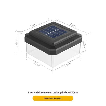Solar Post Cap Light - IP65 Waterproof LED Outdoor Fence, Deck, Garden & Pathway Lighting
