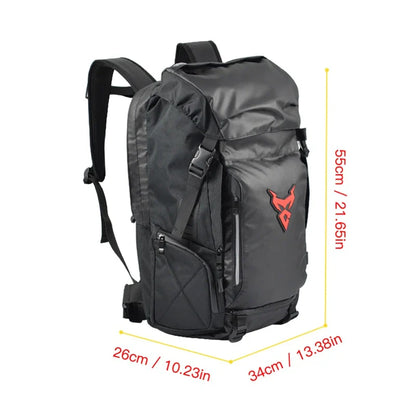 Motocentric Motorcycle Rear Seat Bag - Waterproof, Multifunctional Helmet Backpack with Large Capacity, Motocross Tail Luggage
