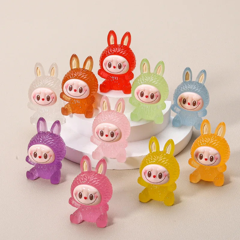 Luminous 3D Labubu DIY Blind Box Cute Cartoon Anime Doll Creative Ornament Birthday Gift for Kids