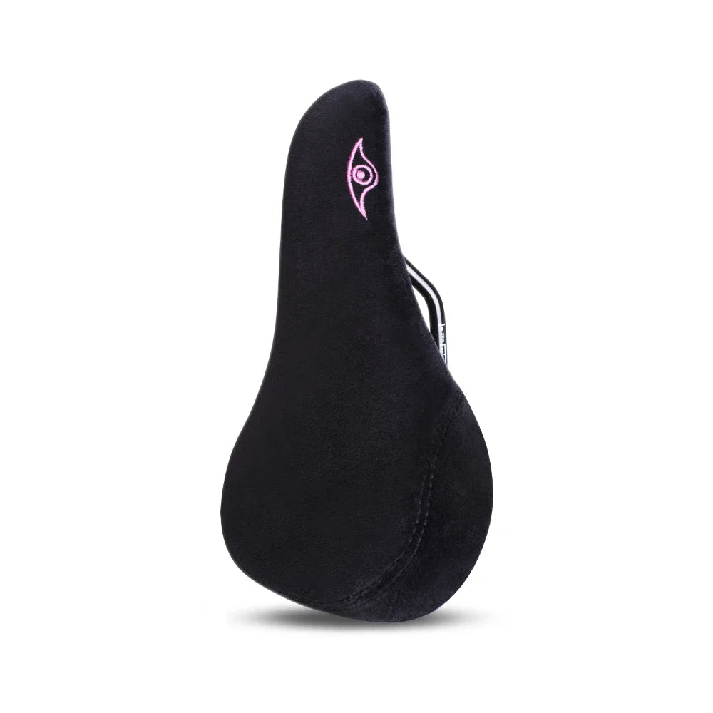 Funsea Wheelie Bike Seat – Pink Flannelette Stunt Saddle for Girls with 8mm Rail & Embroidered Logo
