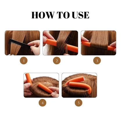 10PCS Flexible Hair Curling Rods – Soft Foam Bendy Twist Curls, No Heat Flexi Rollers for Hair Styling