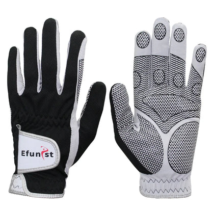 Efunist Men’s Golf Glove – Left Hand, Breathable 3D Mesh, Non-Slip Microfiber Grip, Black (1 Pc Pack)