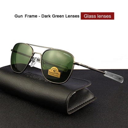 RE Military Aviation Sunglasses — Vintage Titanium Frame Pilot Glasses for Men & Women