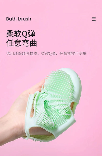 Japanese Silicone Bathing Brush – Cute Massage & Exfoliating Gloves for Pets and Body Scrubbing