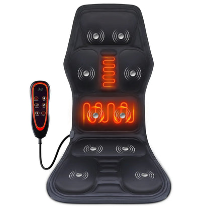 Electric Full-Body Massage Chair Cushion | Infrared Heating Vibrator for Back, Neck & Lumbar – Car, Home, Office