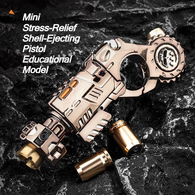 Shell-Ejecting Alloy Toy Pistol Set – Mini Finger Spinning Top Fidget & Sensory Desk Gadget for Teens