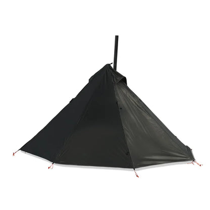 Camping Hot Tent with Chimney Window – Ultralight Tipi Teepee Pyramid Tent, Double Layer Bushcraft Shelter for 1 Person