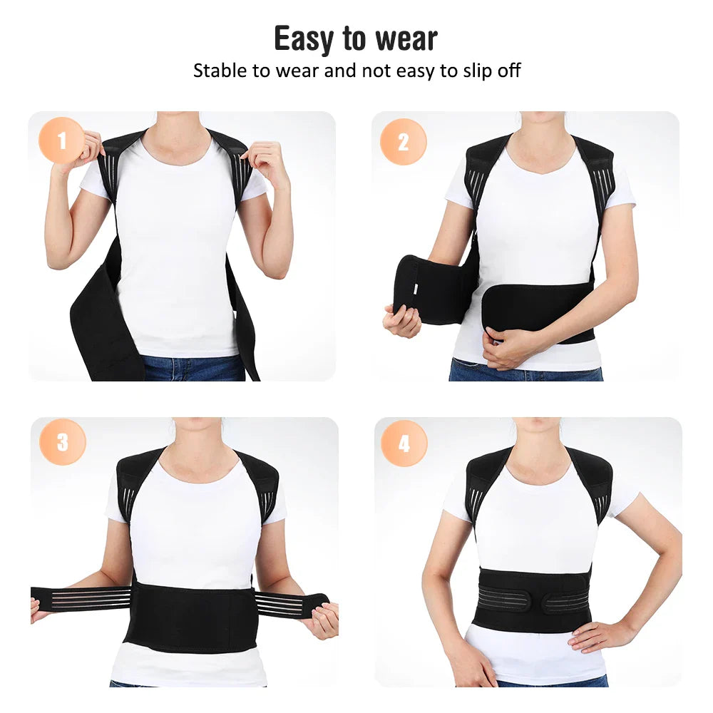 Tourmaline Magnetic Heated Vest — Self-Heating Thermal Waist Brace & Lumbar Support Corset for Posture Correction and Pain Relief