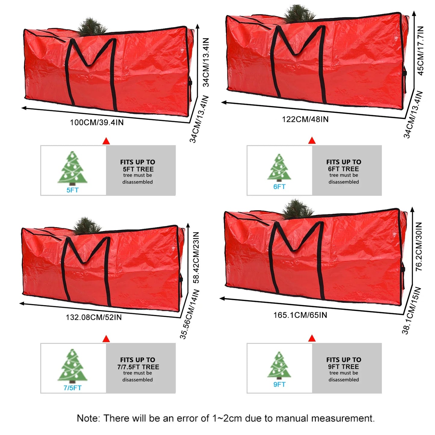 Christmas Tree Storage Bag - Waterproof, Durable Handles, Label Card Slot, Fits 5-9 Ft Artificial Trees