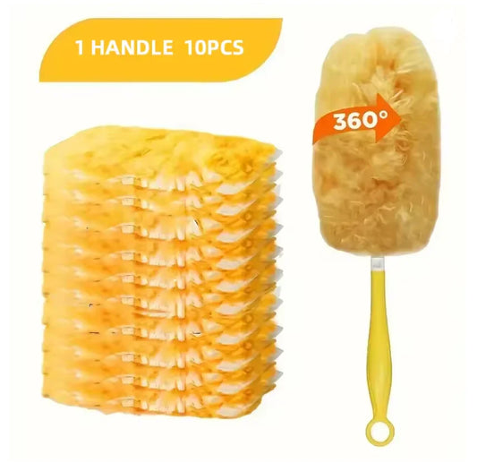 Double-Sided 360° Electrostatic Duster – Disposable Feather Cleaner for Dust, Spider Webs, Roofs & Desktops