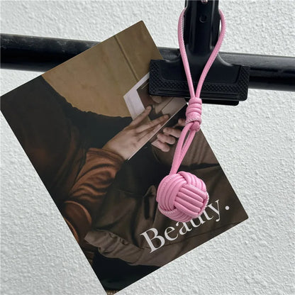 Luxury PU Leather Handmade Weave Ball Bag Pendant – Fashionable Handbag Charm Accessory, Creative Decorative Keychain Gift for Women