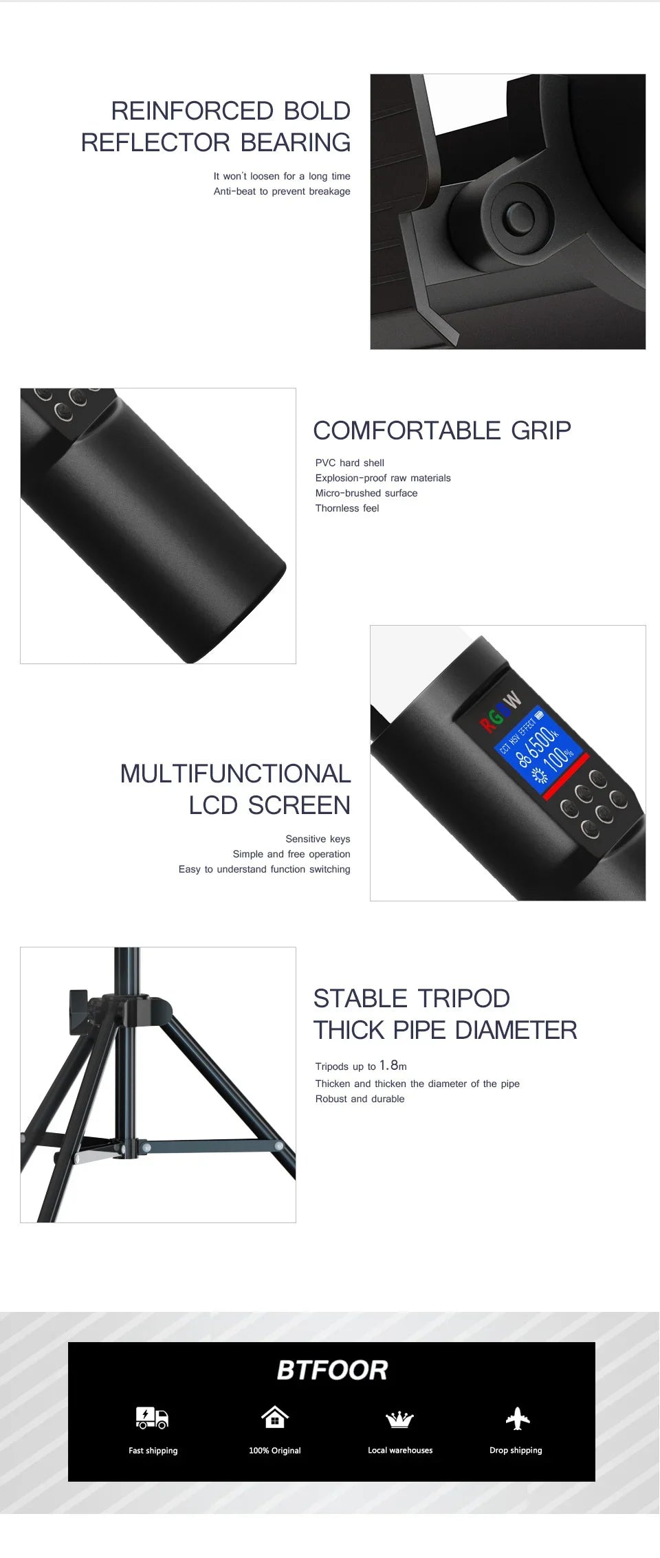 RGB Photography Video Light Stick - Colorful LED Lamp Fill Light, Handheld Speedlight with Tripod Stand for Parties