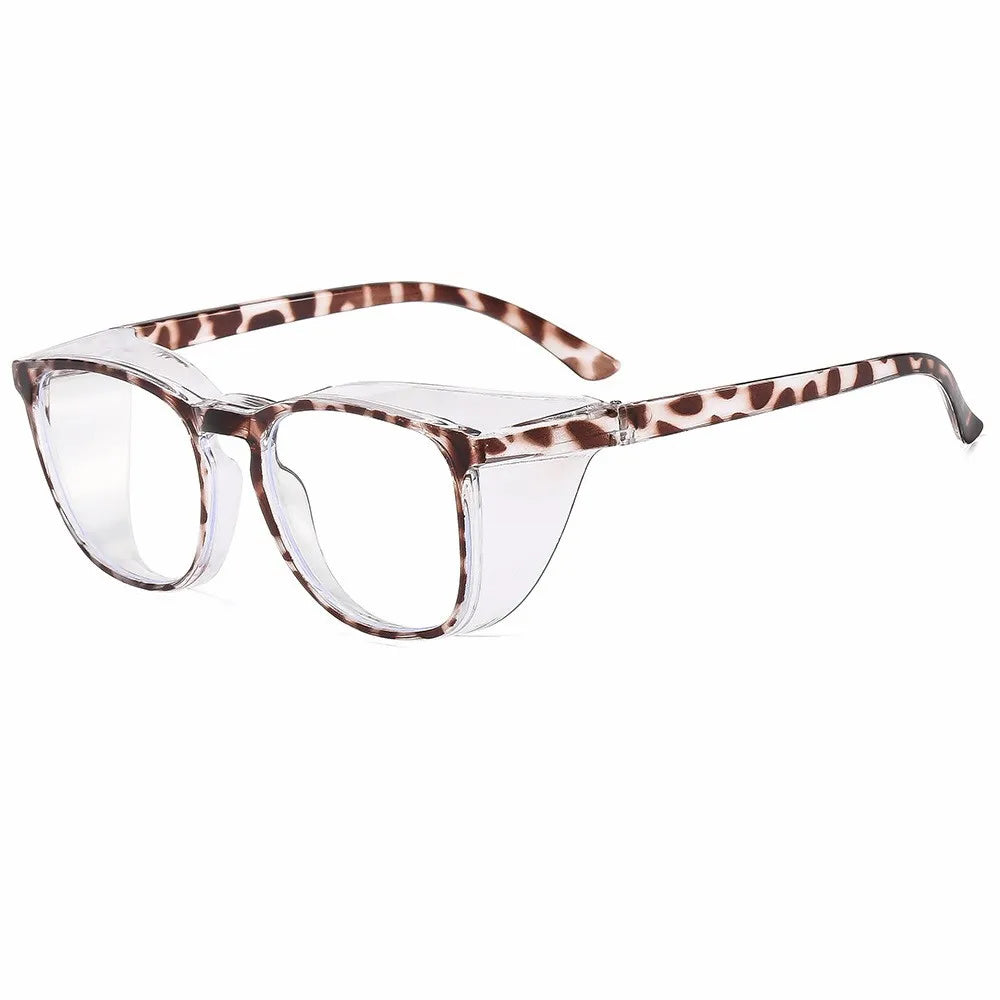 Clear Safety Glasses Anti-Fog Blue Light Blocking Square Frame Scratch Resistant Protective Work Eyewear for Men & Women Nurses