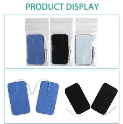 5×9cm Non-Woven Electrode Pads – 2mm Plug for TENS Muscle Stimulator & Acupuncture Machine, Gel Patch Accessories