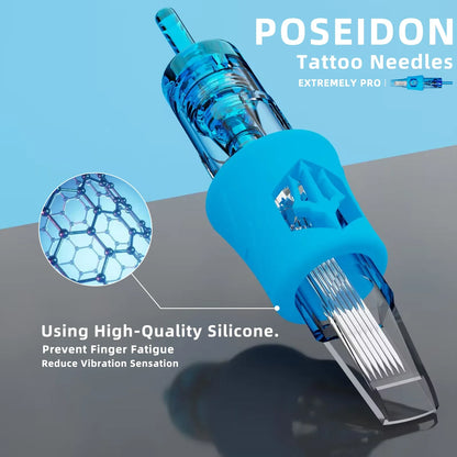 POSEIDON 20PCS Tattoo Cartridge Needles – RS, RL, RM, M1 Disposable Sterilized Tattoo Cartridges