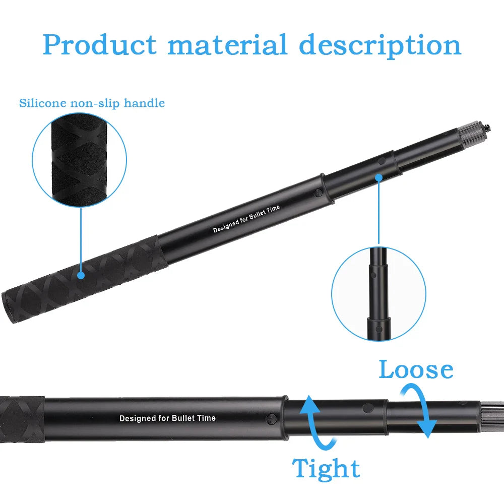 Motorcycle Panoramic Selfie Stick for Insta360 One X2/X3, Monopod Handlebar Mount Bracket, Compatible with GoPro Max Hero 11 Accessories