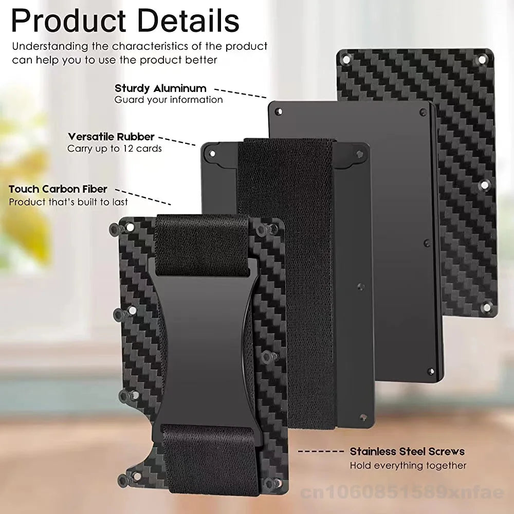 RFID Blocking Metal Wallet – Slim Aluminum Credit Card Holder & Money Clip for Business and ID, 2024 All Colors