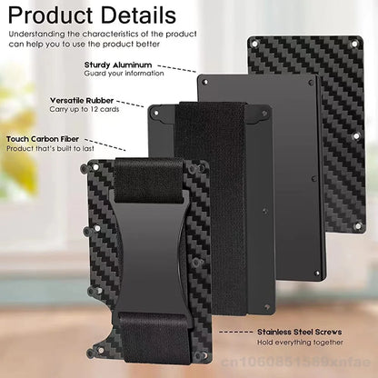 RFID Blocking Metal Wallet – Slim Aluminum Credit Card Holder & Money Clip for Business and ID, 2024 All Colors