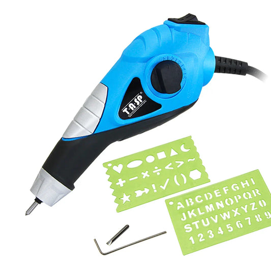 13W Electric Engraving Pen Tool – Etcher with Carbide Tips & Stencils for Wood, Metal, Glass, Plastic & Craft Work