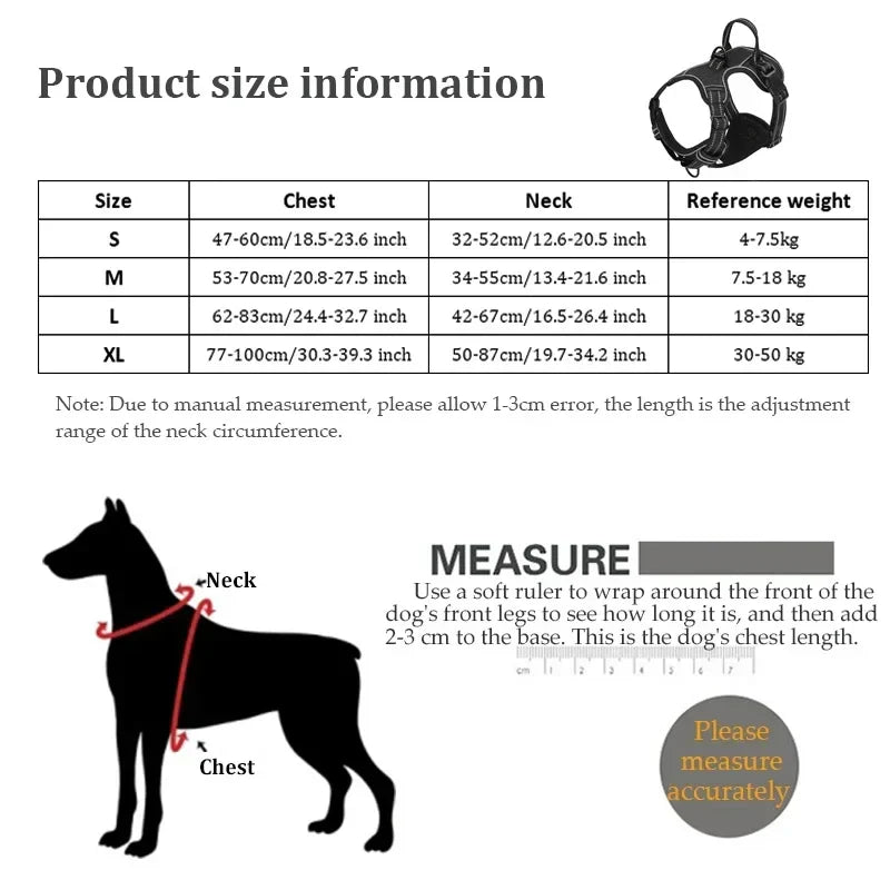 Adjustable No-Pull Reflective Dog Harness – Soft, Breathable Nylon Vest with Leash for Small & Large Dogs