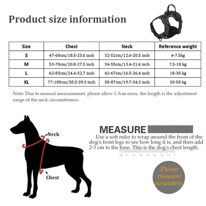 Adjustable No-Pull Reflective Dog Harness – Soft, Breathable Nylon Vest with Leash for Small & Large Dogs